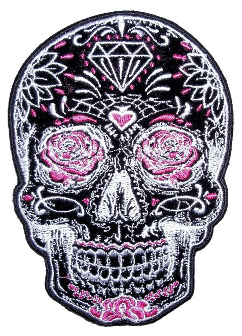 Day Of The Dead Sugar Skull Ladies Embroidered Biker Patch – Quality Biker Patches