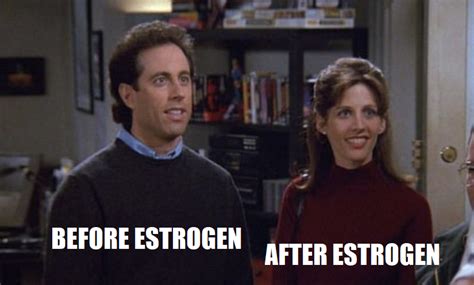 Picture of a transition my sister went through recently. And yes, she is the bigender. : r/seinfeld