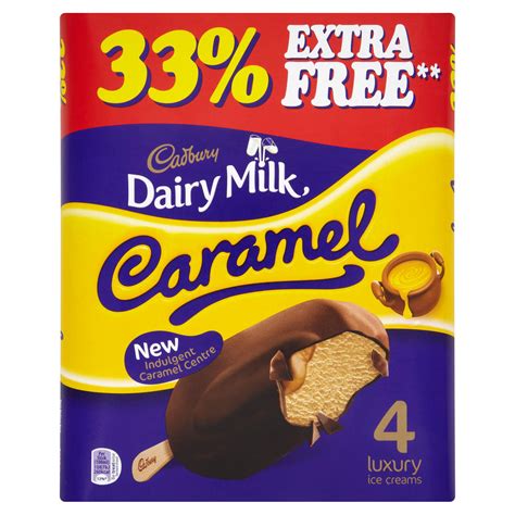 Cadbury Dairy Milk Caramel 4 x 100ml (400ml) | Ice Cream Cones, Sticks & Bars | Iceland Foods