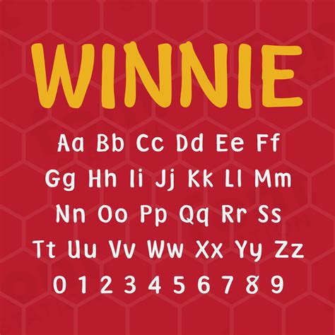 Winnie The Pooh Font - Teddy Bear Font - Instant Download