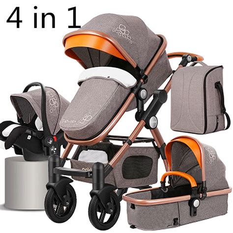 Baby Stroller 4 in 1 with Car Seat For Newborn High View Pram Folding ...