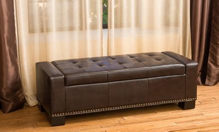 Leather Storage Ottoman | Groupon Goods