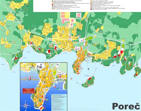 Poreč tourist map - Ontheworldmap.com