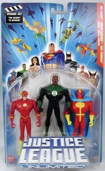 Justice League Unlimited - Mattel - The Flash, Green Lantern, Red Tornado