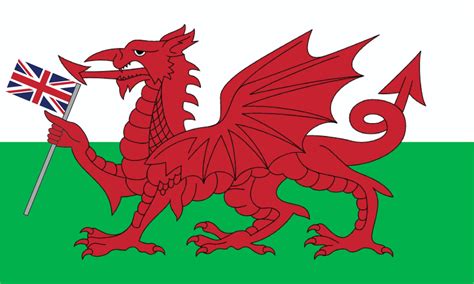 Flag of UK including flag of Wales : r/vexillology