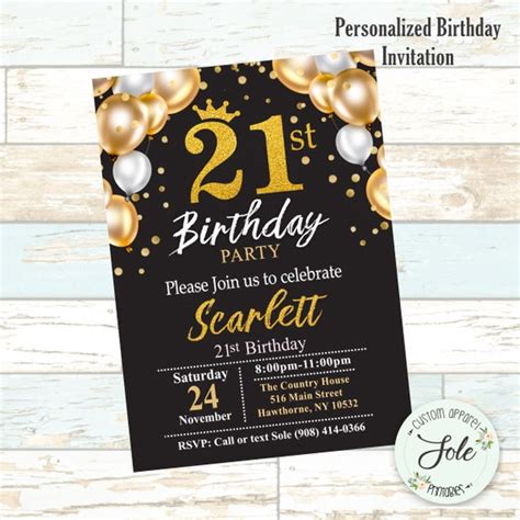 21st Birthday Party Invitations