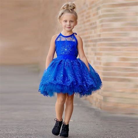 Royal Blue Lace Flower Girl Dresses Gowns For Wedding Ball Gowns Girls Pageant Gowns Kids ...