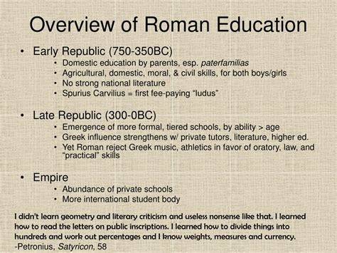 PPT - Education in Ancient Rome PowerPoint Presentation - ID:268736