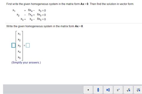 Solved First write the given homogeneous system in the | Chegg.com