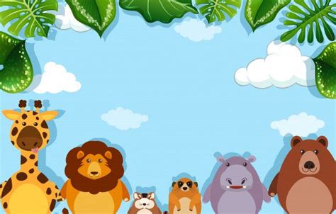 Free Vector | Background template with wild animals | Animals wild, Animal templates, Cartoon ...