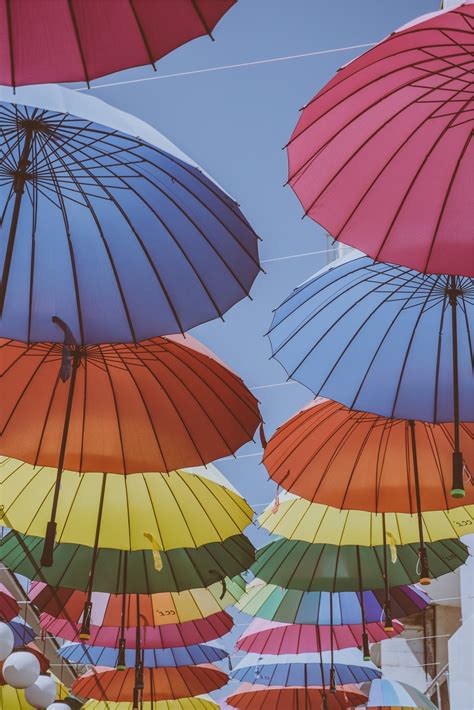 Free Images : sky, white, roof, umbrella, color, shadow, blue, hanging ...