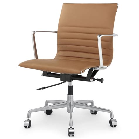 Brown Italian Leather M346 Modern Office Chairs | Zin Home