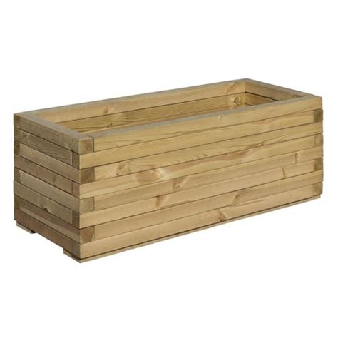 Sawrey Rectangular Wooden Patio Planter In Natural Timber | Furniture ...