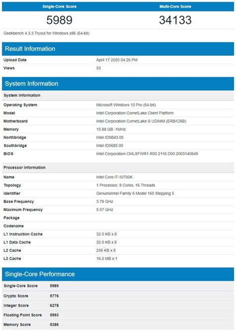 Intel 10th Gen i7-10700K Benchmarks Leaked Along With, i5 And i9 SKUs