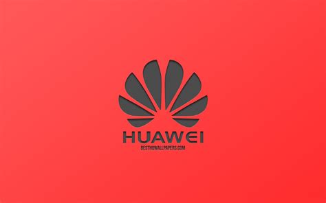 Download wallpapers Huawei, logo, red background, creative design ...