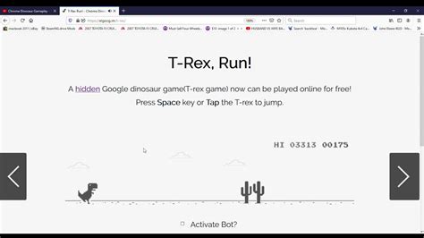 playing Chrome Dinosaur Game - YouTube