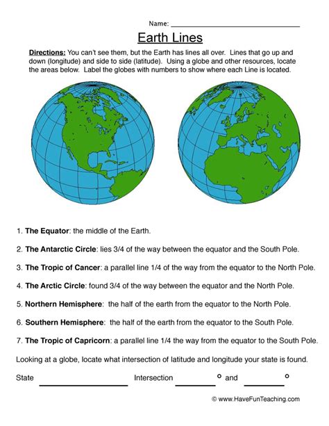 Labeling Latitude and Longitude Worksheet - Have Fun Teaching