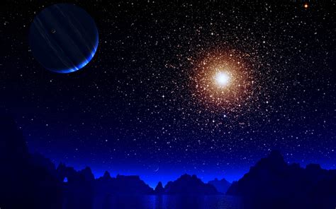 Blue Night Moon Stars Earth 4k Wallpaper,HD Digital Universe Wallpapers,4k Wallpapers,Images ...