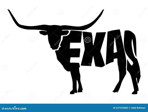 Texas with Longhorn Vector. Stock Vector - Illustration of cowboy ...