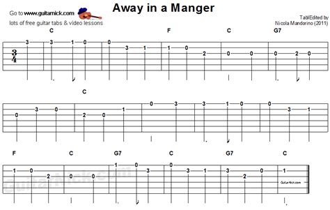 AWAY IN A MANGER Easy Guitar Lesson: GuitarNick.com