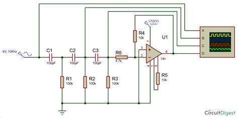 RC Phase Shift Oscillator Circuit using Op-Amp