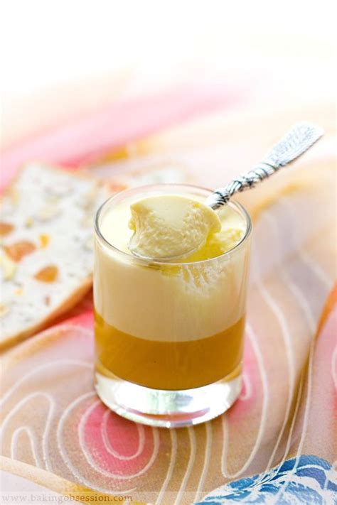 Honey Cardamom Mousse with Mango Gelee and Pistachio Apricot Kernel ...