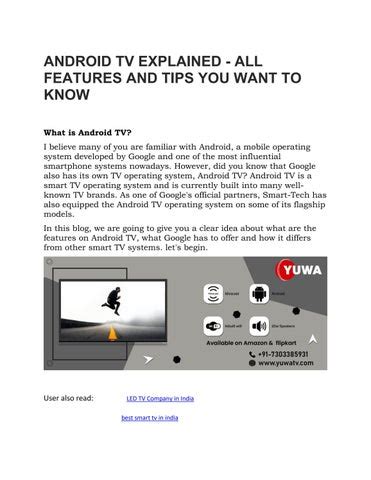 ANDROID TV EXPLAINED - ALL FEATURES AND TIPS YOU WANT TO KNOW by SMART LED - Issuu