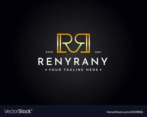 Minimalist letter r luxury logo design Royalty Free Vector