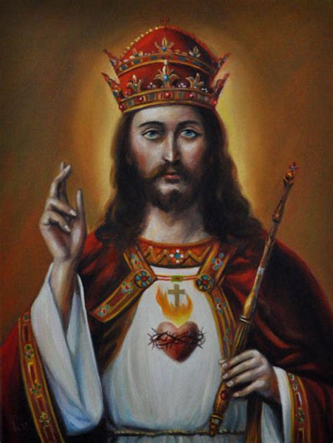 Oil painting Portrait of JESUS CHRIST THE KING 30x40cm Damian Gerlach - Damian Gierlach | TouchofArt