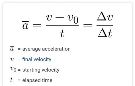 what is the formula to calculate acceleration - brainly.com