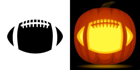 Football pumpkin carving stencil. Free PDF pattern to download and ...