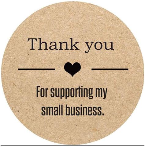 Thank You For Supporting My Small Business Stickers-Round 1,5 inches Kraft Thank You Stickers ...