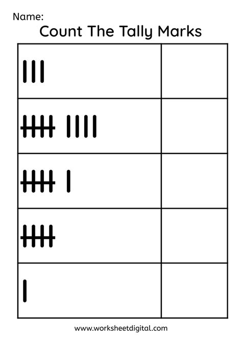 Count the Tally Marks - Worksheet Digital