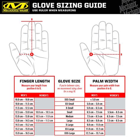 Mechanix Wear Gloves - Sizing Chart & Cleaning – Military.Direct