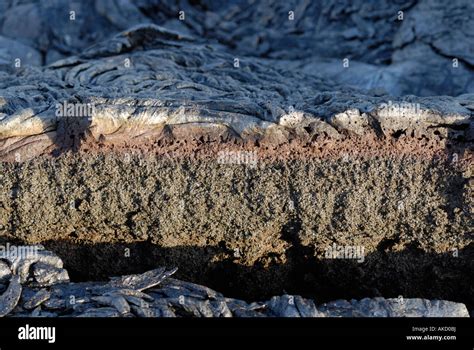 Cross section of Pahoehoe lava Stock Photo - Alamy