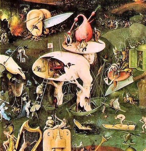 Dans la Vision de l'Enfer (Le Jardin des Délices), par Jérôme Bosch (ci ...