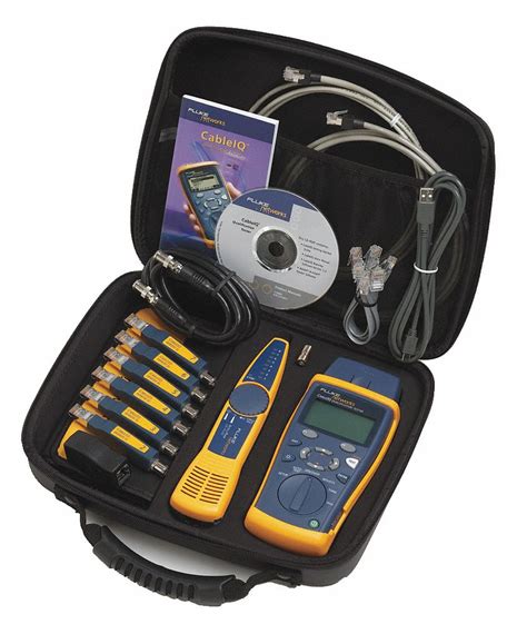 FLUKE NETWORKS Cable Tester Kit, Copper Cable Qualification, LCD, For ...