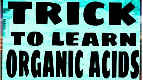 Trick to learn Organic Acids and their uses || Organic Acids Trick || Chemistry || Knowledge ...