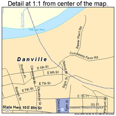 Danville Arkansas Street Map 0517320