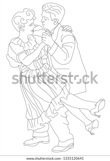 Black White Outline Drawing Rock Roll Stock Vector (Royalty Free) 1335120641 | Shutterstock