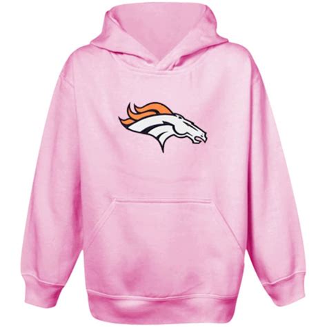 Denver Broncos Youth Girls Logo Pullover Hoodie - Pink