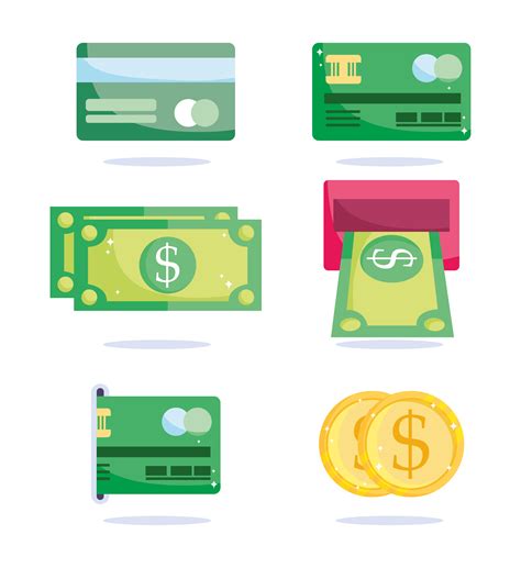 Types of payment icon set 1249324 Vector Art at Vecteezy