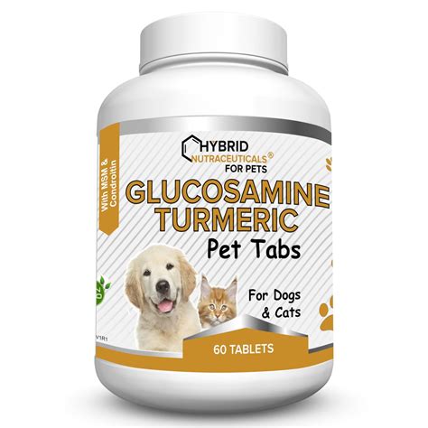 Glucosamine Chondroitin Tablets for Dogs & Cats, with Turmeric and MSM ...