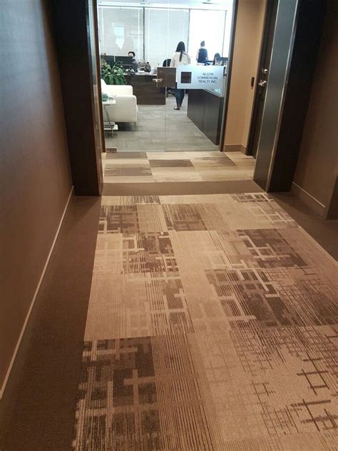 Elevator lobby with carpet tile we installed downtown Vancouver