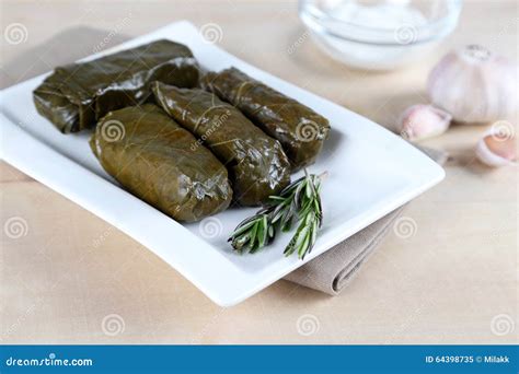 Dolma with sauce stock image. Image of traditional, herb - 64398735