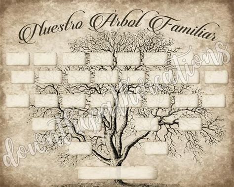 Spanish Family Tree Printable 5 Generation Template INSTANT | Etsy ...