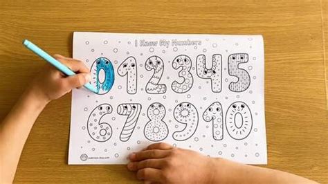 Cute Numbers Coloring Page, Color the Numbers 0 to 10 Coloring Page