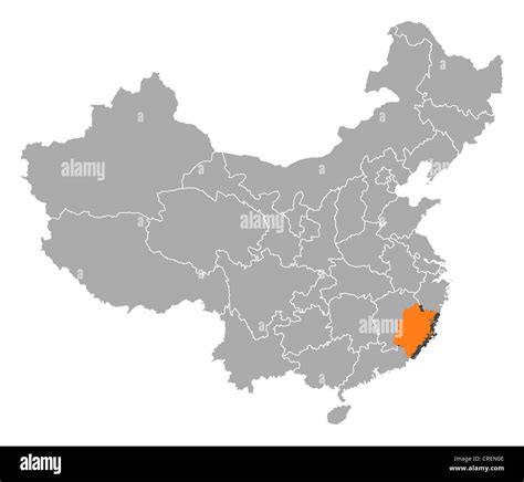 Political map of China with the several provinces where Fujian is highlighted Stock Photo - Alamy