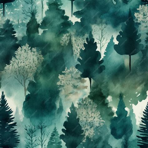 Premium Photo | A watercolor painting of a forest with a forest background.