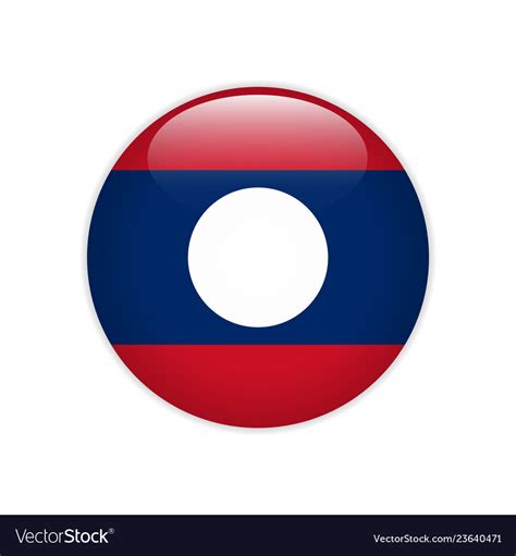 Laos flag on button Royalty Free Vector Image - VectorStock